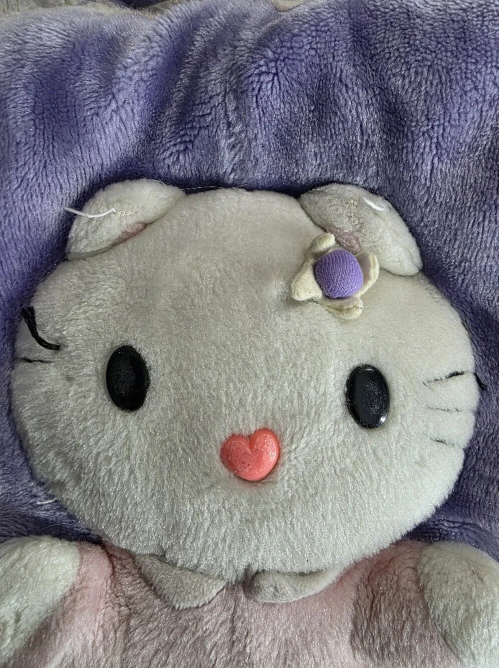 Vintage Hello Kitty Purple Throw Pillow